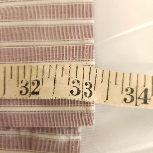 Jos A Bank Men 16.5 - 33 Purple Striped Tailored Fit Long Sleeve Dress Shirt - Picture 7 of 7